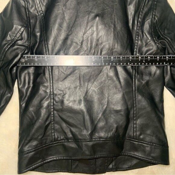 XS Old Navy Vegan Faux Leather Zip up Black Jacket - Picture 8 of 14